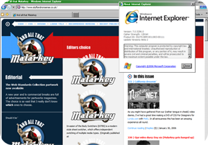 A screenshot of And All That Malarkey in Internet Explorer 7 Beta 2